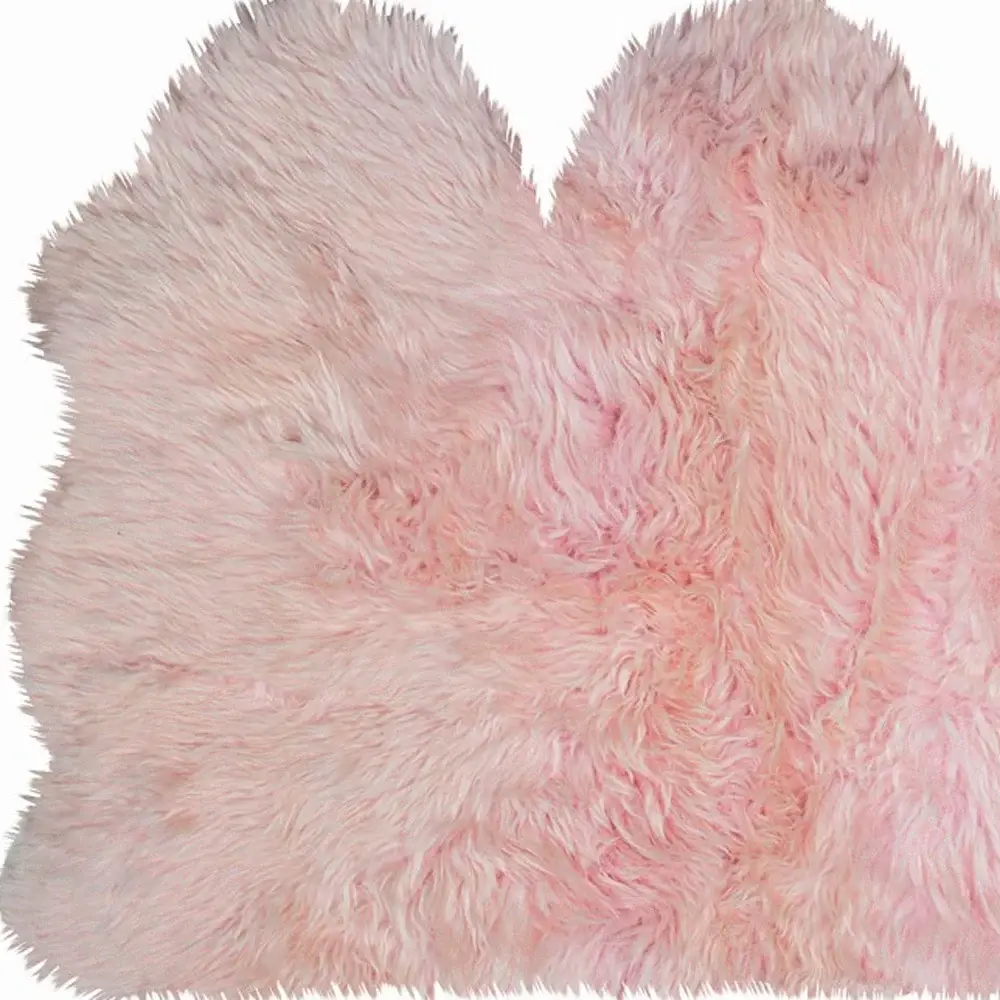 3' X 5' Pink Natural Sheepskin Area Rug - Image 5