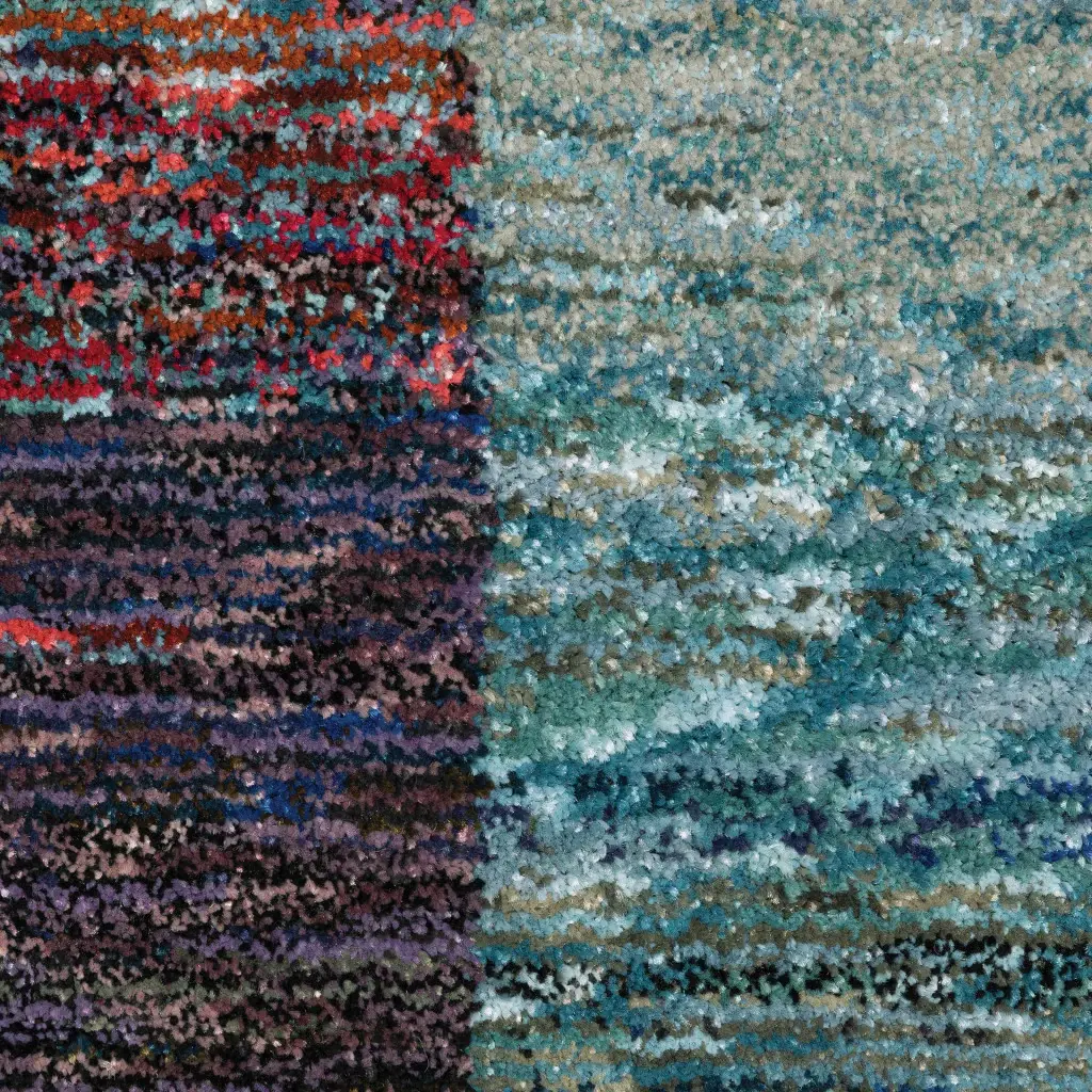 3' X 5' Purple and Red Geometric Power Loom Area Rug - Image 3