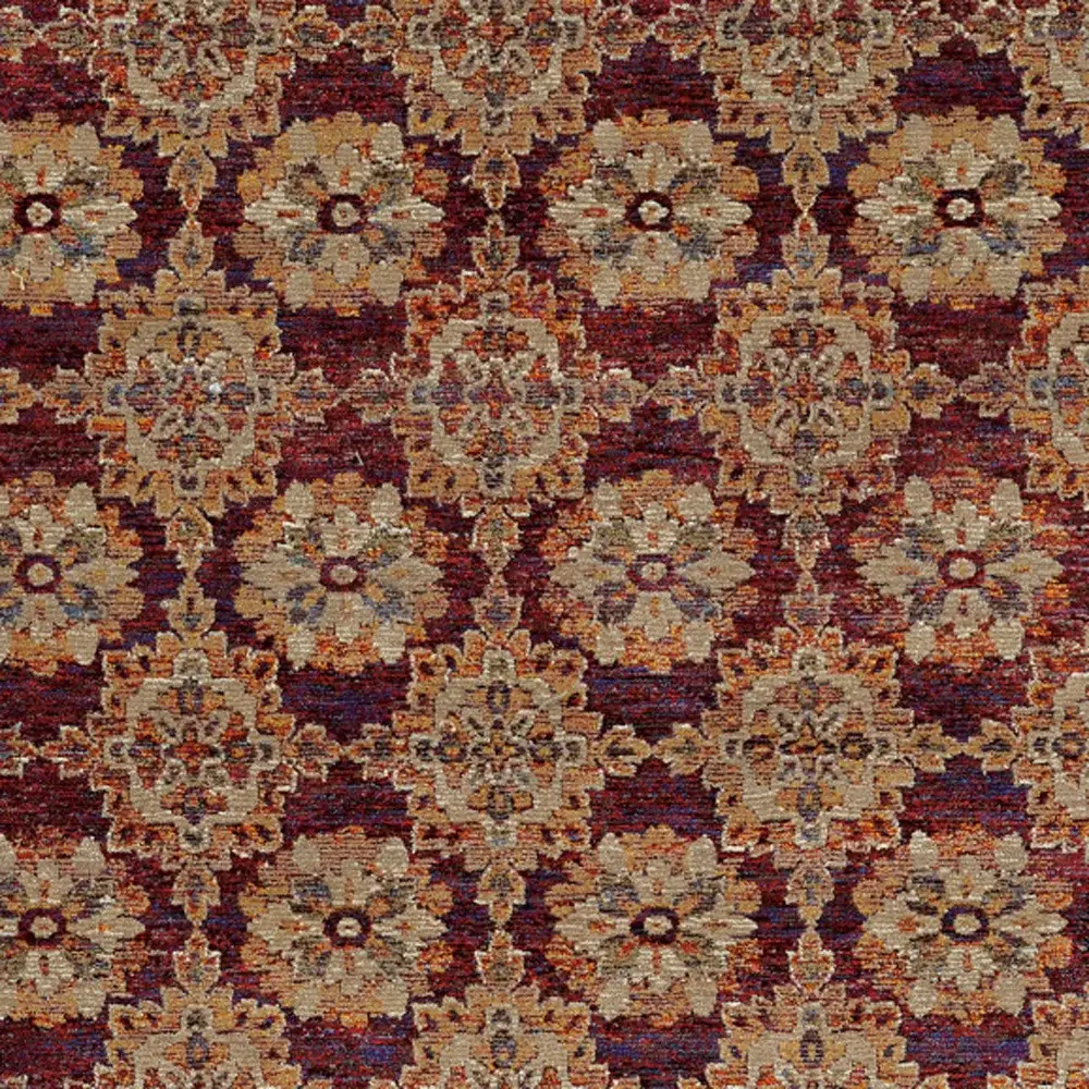 3' X 5' Red and Gold Oriental Power Loom Area Rug - Image 4