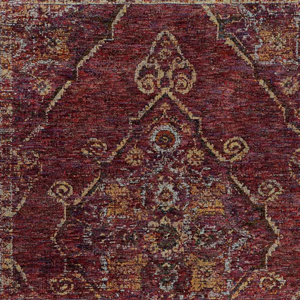 3' X 5' Red and Gold Oriental Power Loom Area Rug - Image 4