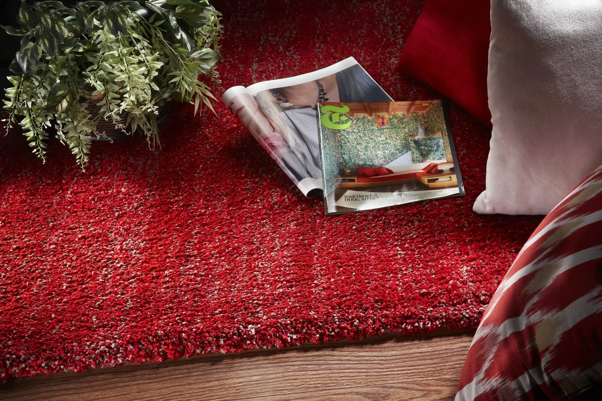 3' X 5' Red Heather Plain Area Rug - Image 4