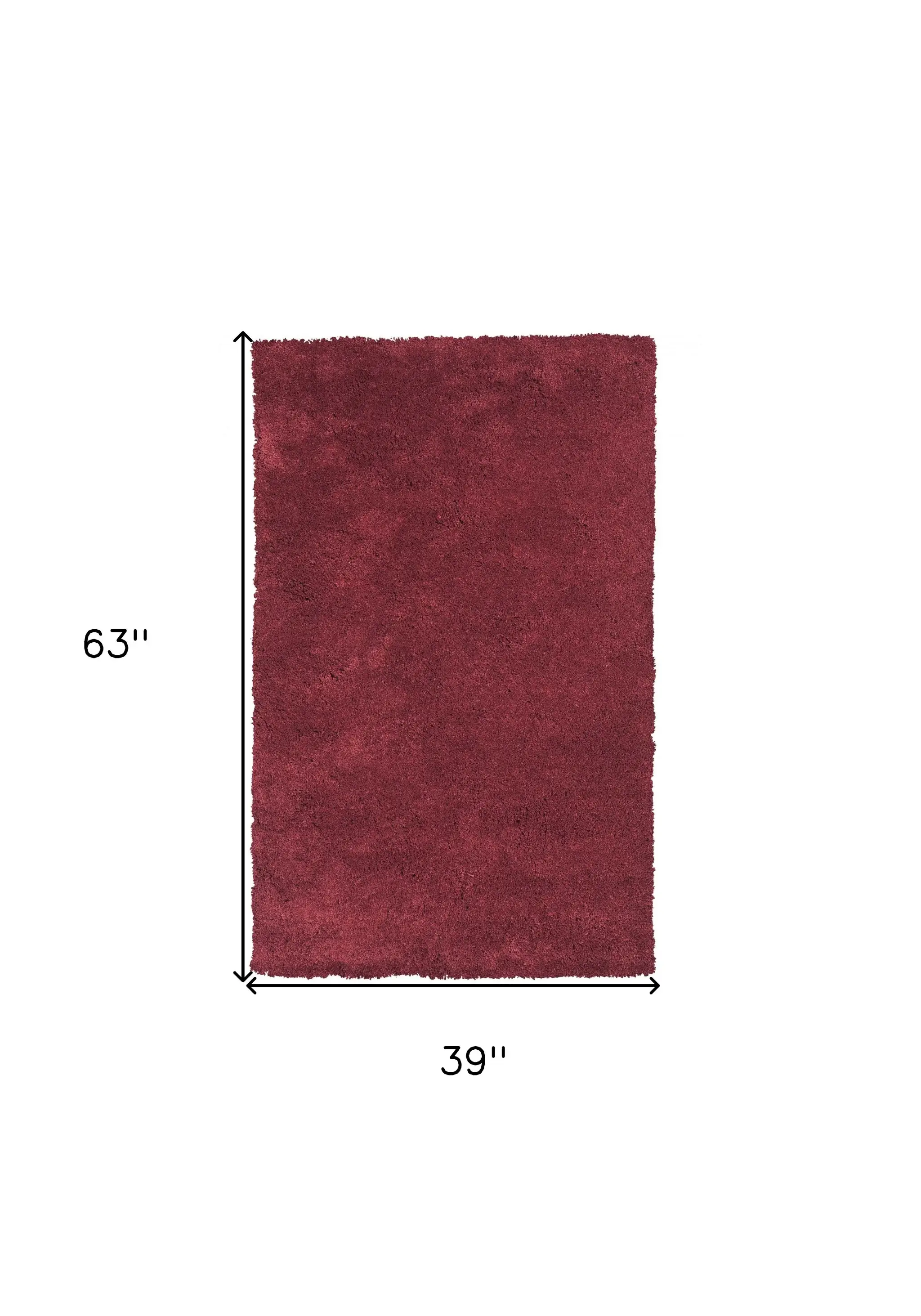 3' X 5' Red Indoor Shag Rug - Image 4