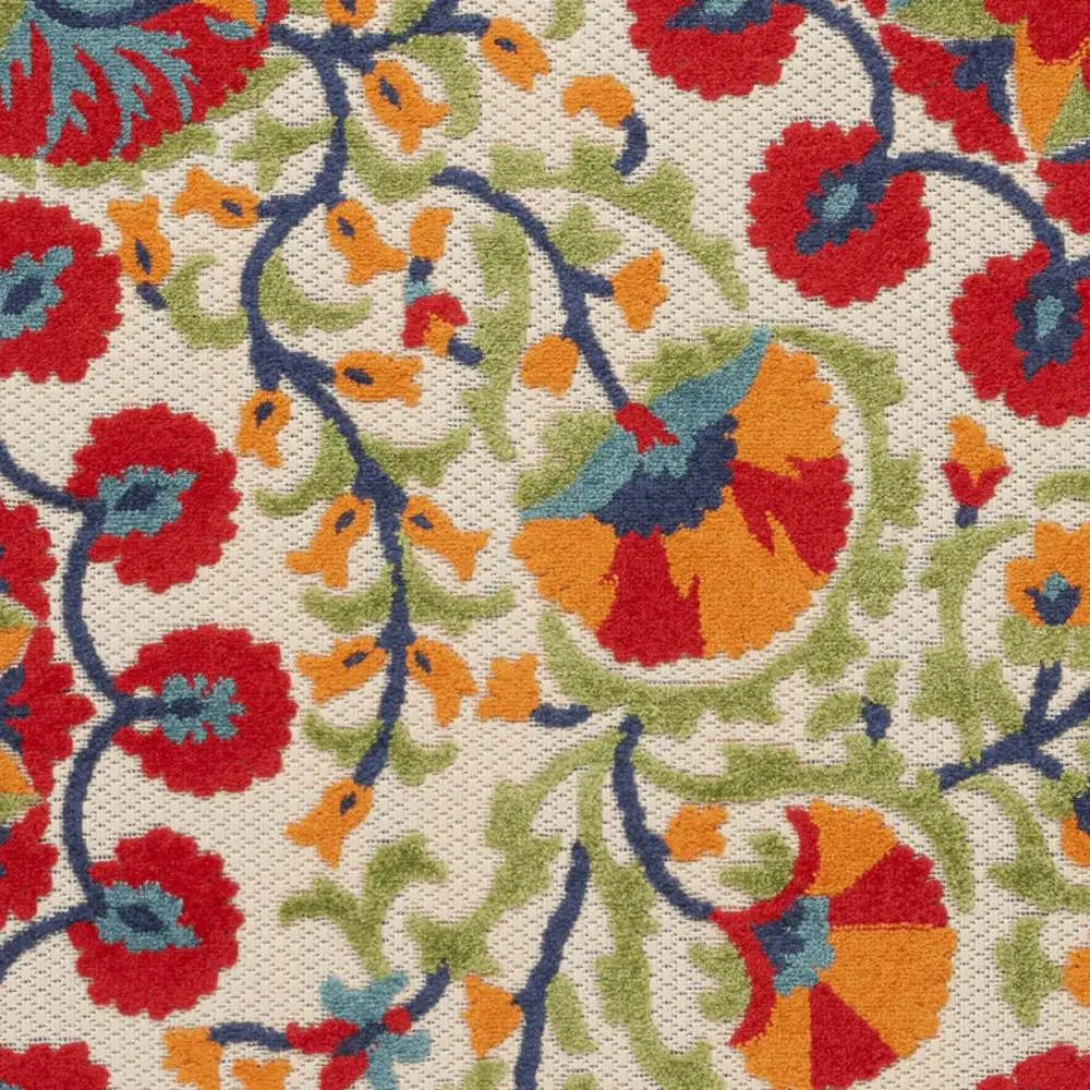3' X 5' Red Toile Non Skid Indoor Outdoor Area Rug - Image 4