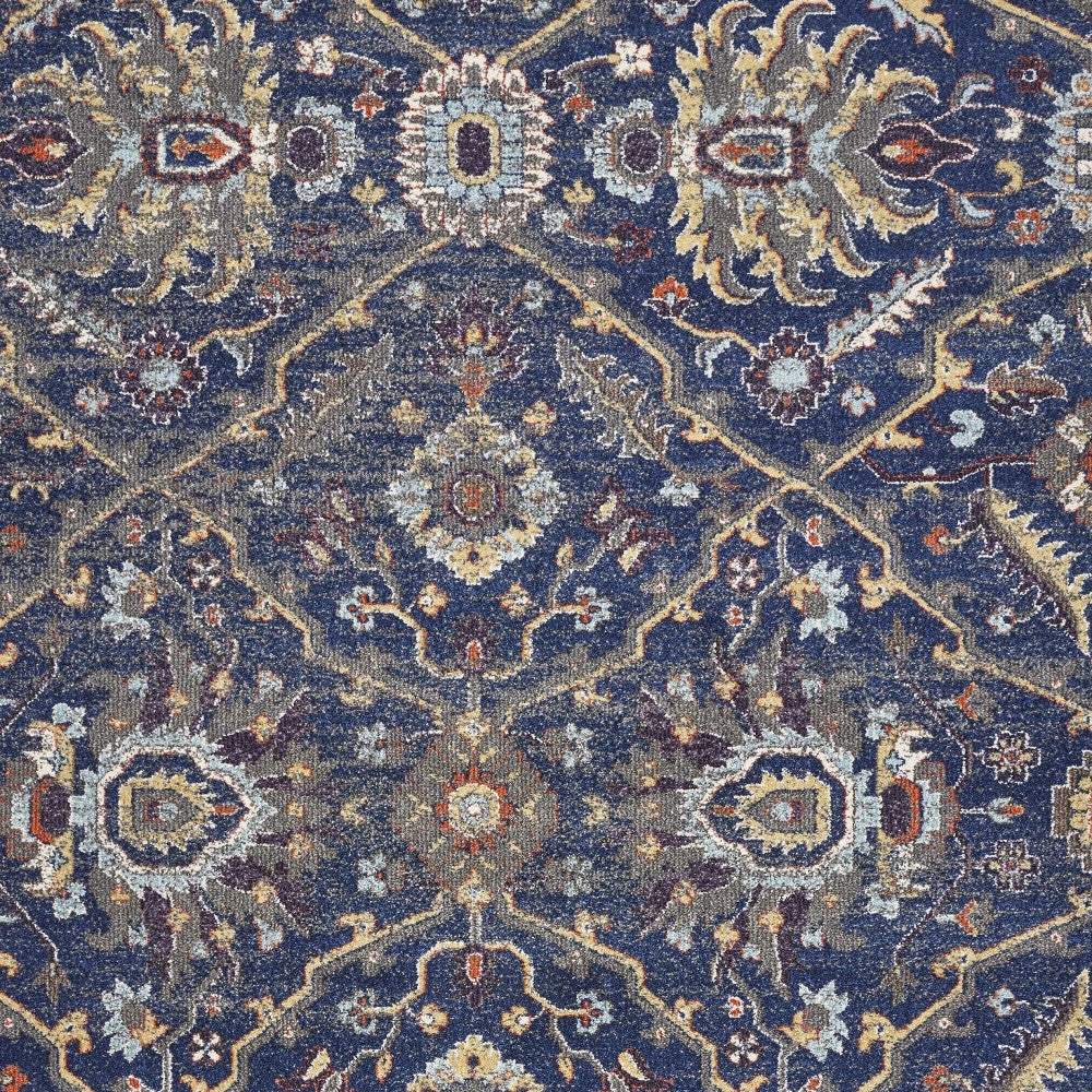 3' X 5' Royal Blue Oriental Area Rug - Image 6