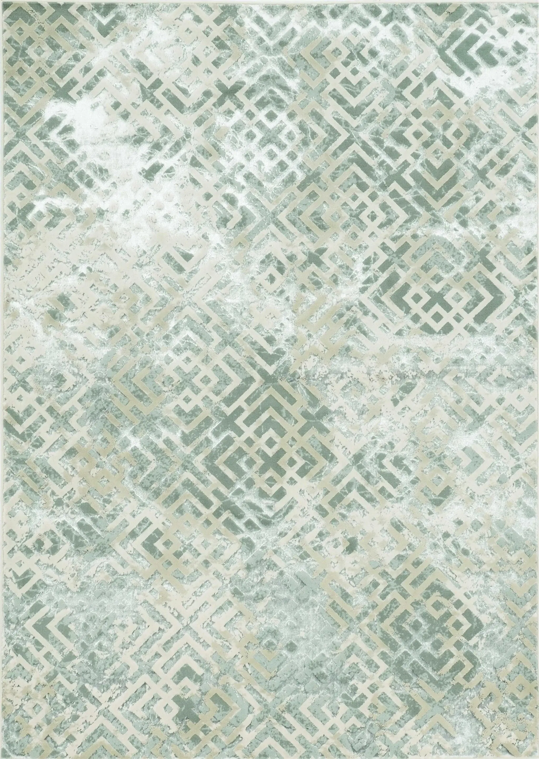 3' X 5' Sand Geometric Distressed Area Rug - Image 7