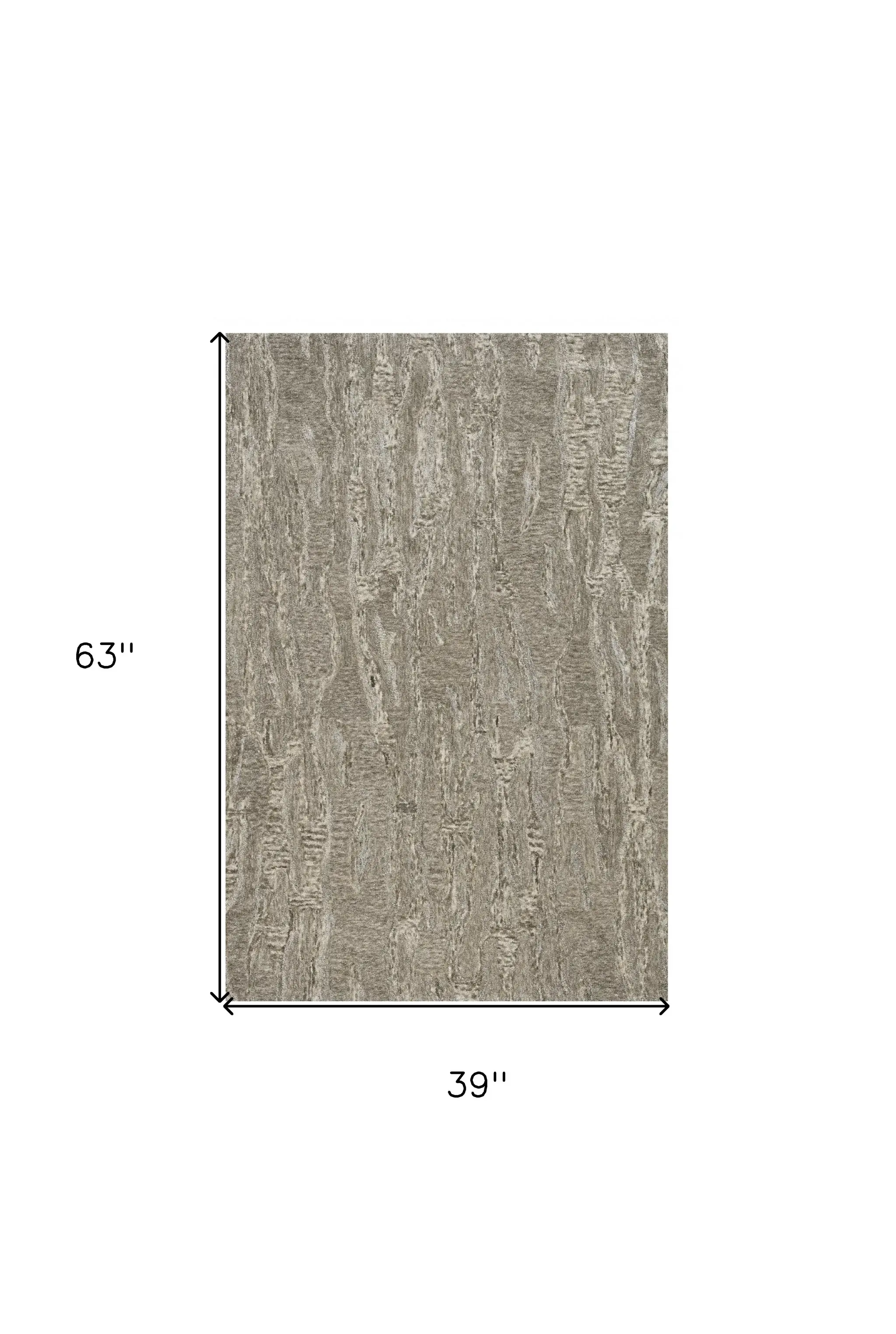 3' X 5' Sand Hand Tufted Abstract Indoor Area Rug - Image 3