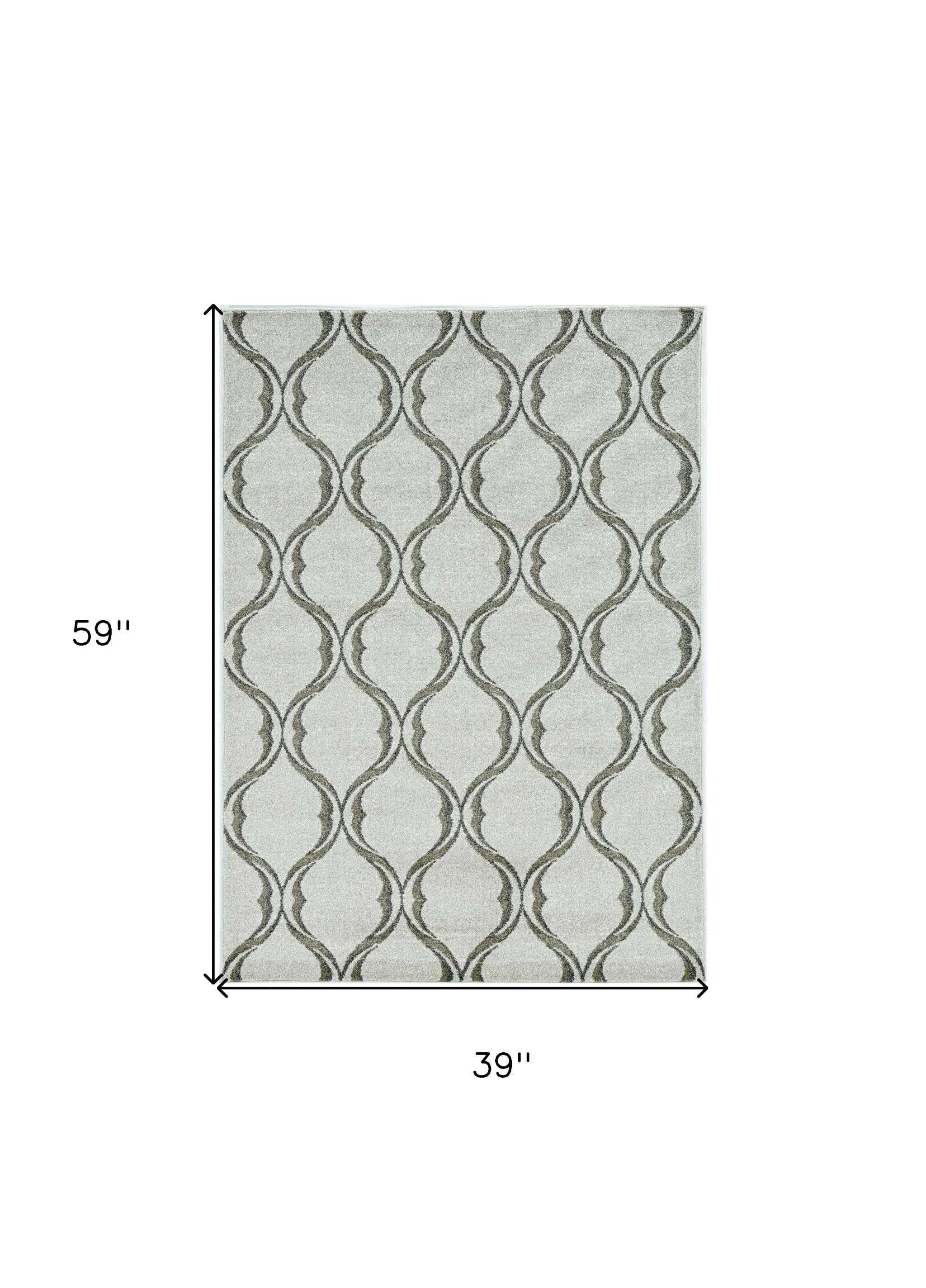 3' X 5' Sand Polypropylene Rug - Image 3