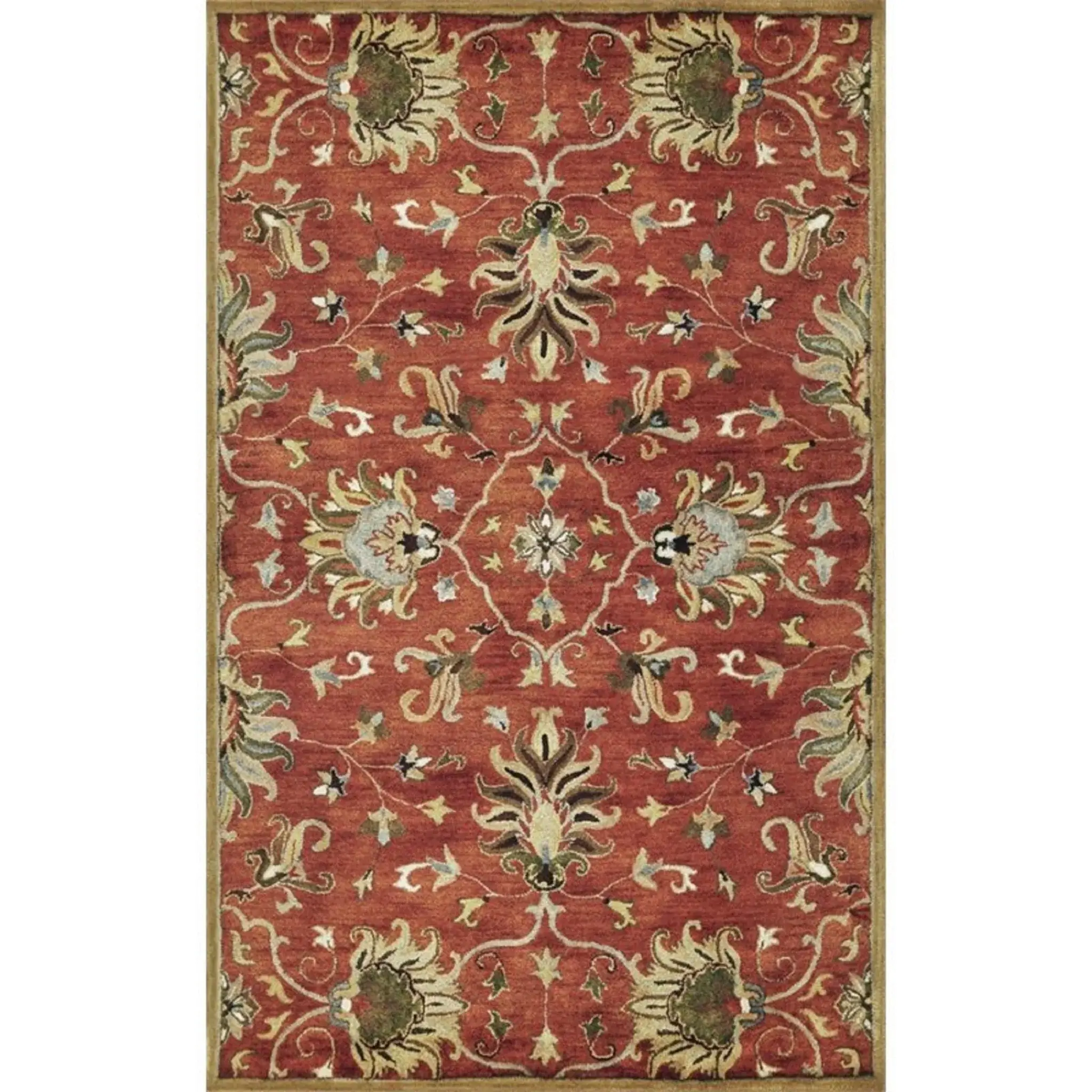 3' X 5' Sienna Medallion Vines Wool Rug - Image 2