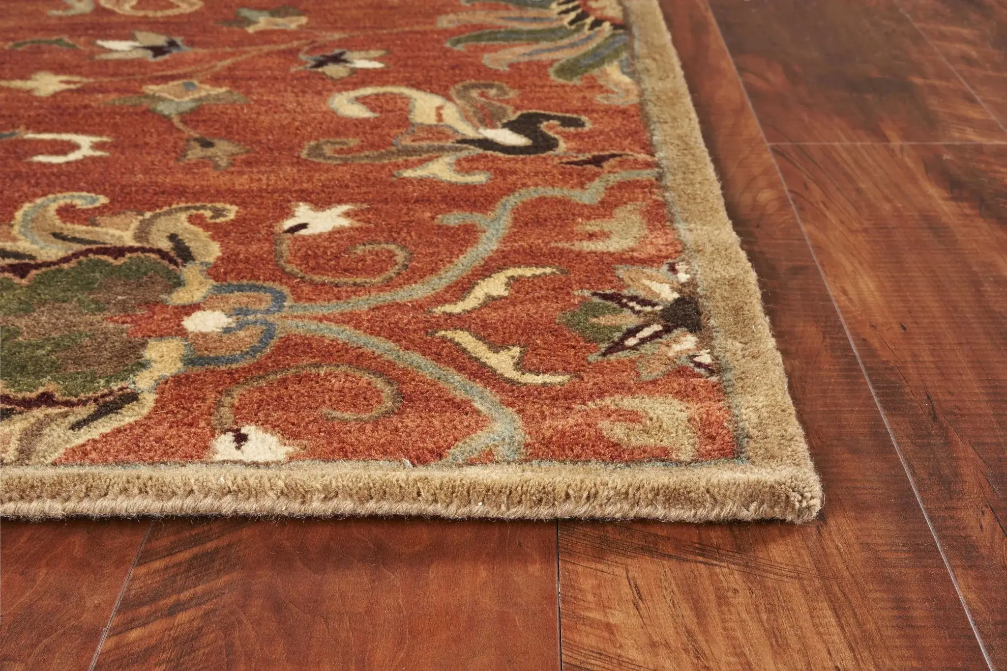 3' X 5' Sienna Medallion Vines Wool Rug - Image 5