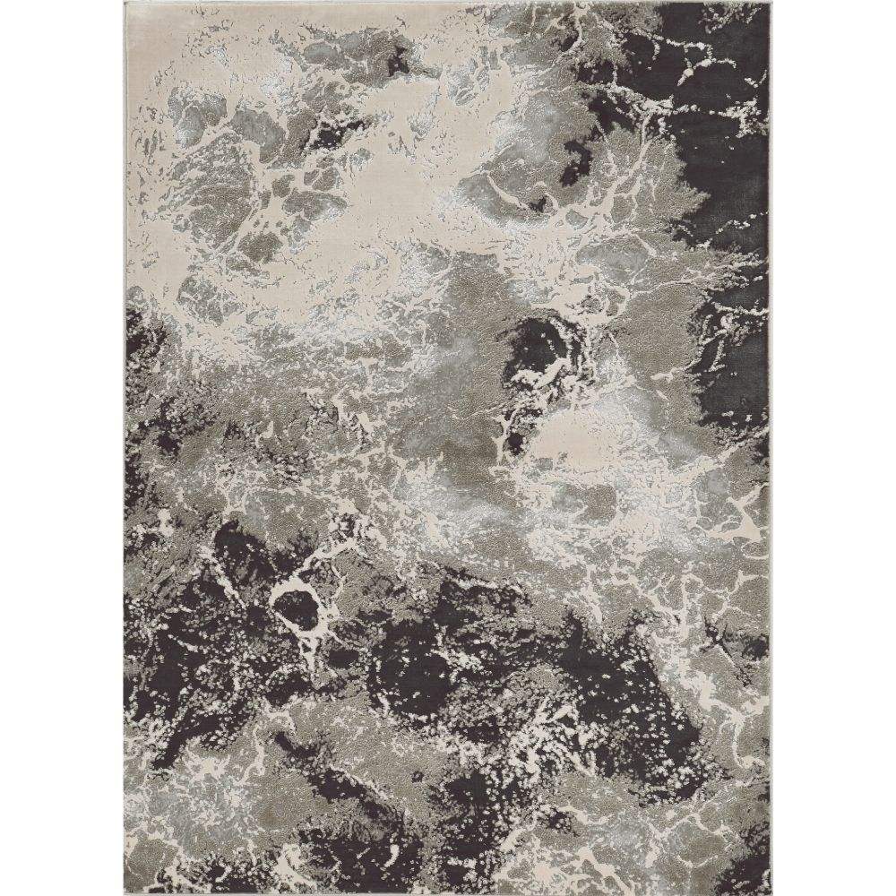 3' X 5' Silver Abstract Area Rug - Image 2