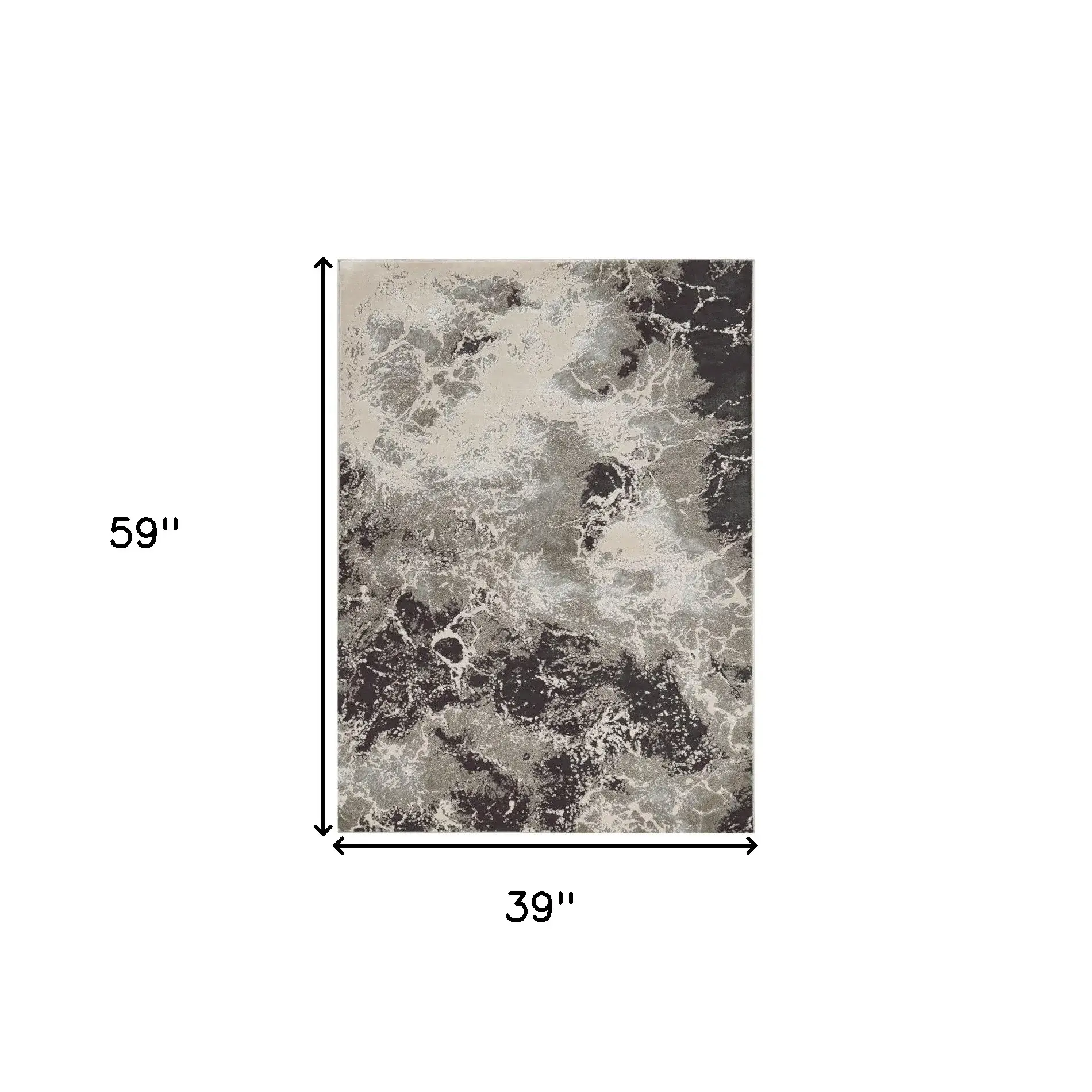 3' X 5' Silver Abstract Area Rug - Image 3