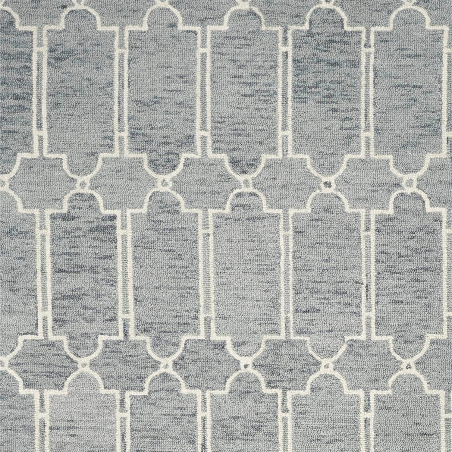 3' X 5' Slate Blue Hand Tufted Geometric Indoor Area Rug - Image 3