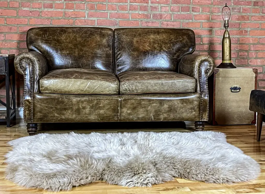 3' X 5' Taupe Natural Sheepskin Area Rug - Image 7