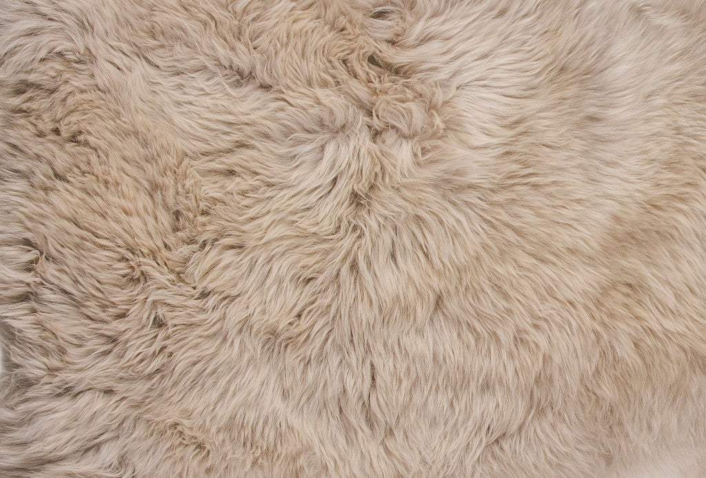 3' X 5' Taupe Natural Sheepskin Area Rug - Image 8