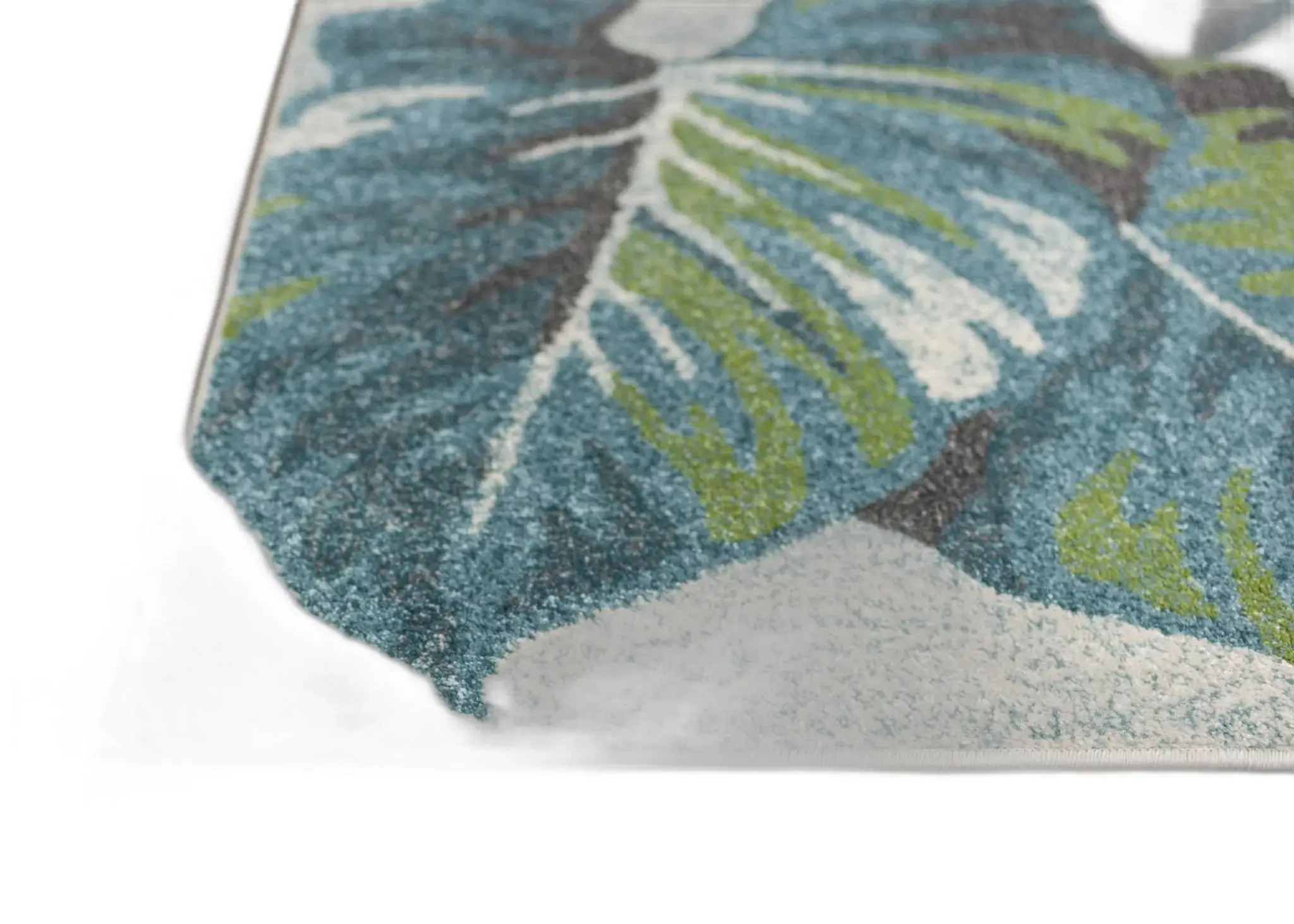 3' X 5' Teal and Ivory Tropical Floral Area Rug - Image 5