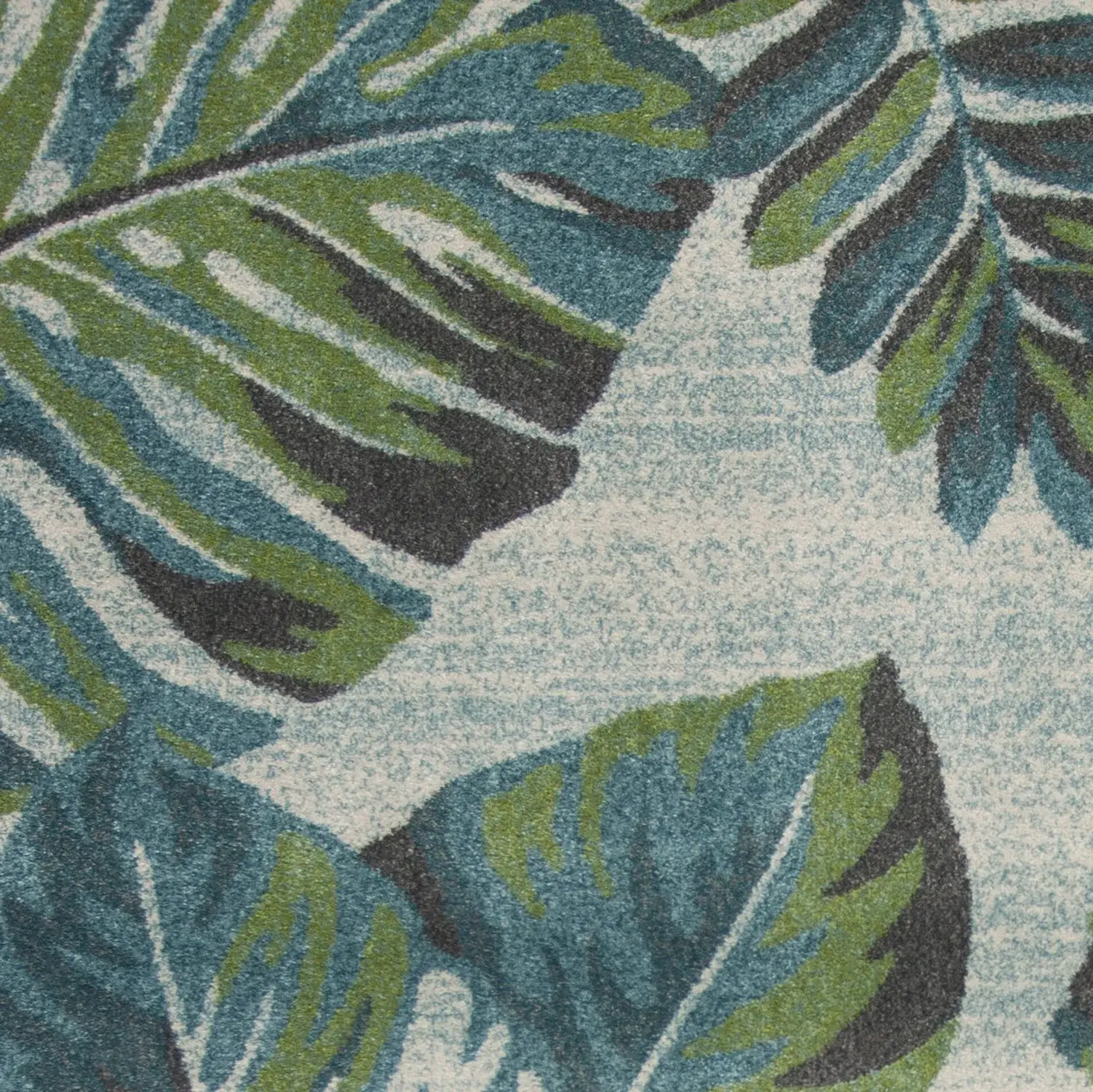 3' X 5' Teal and Ivory Tropical Floral Area Rug - Image 7