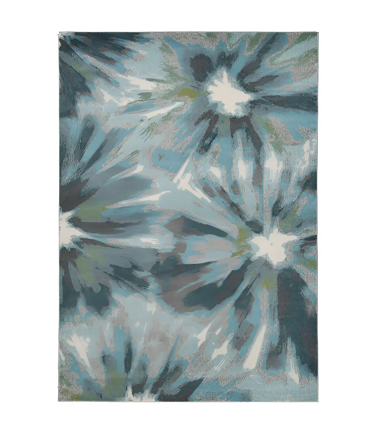 3' X 5' Teal Floral Area Rug