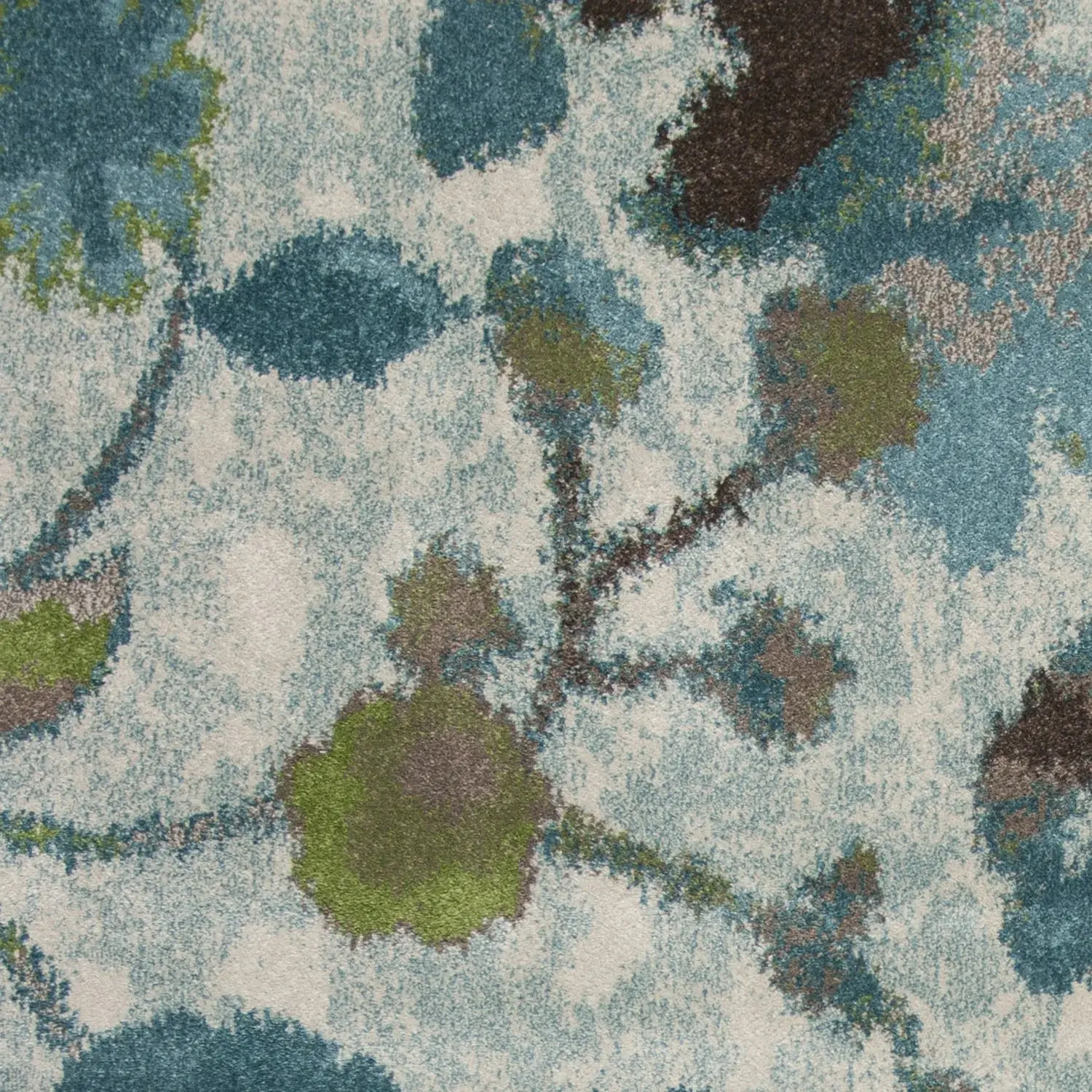 3' X 5' Teal Floral Vines Area Rug - Image 5