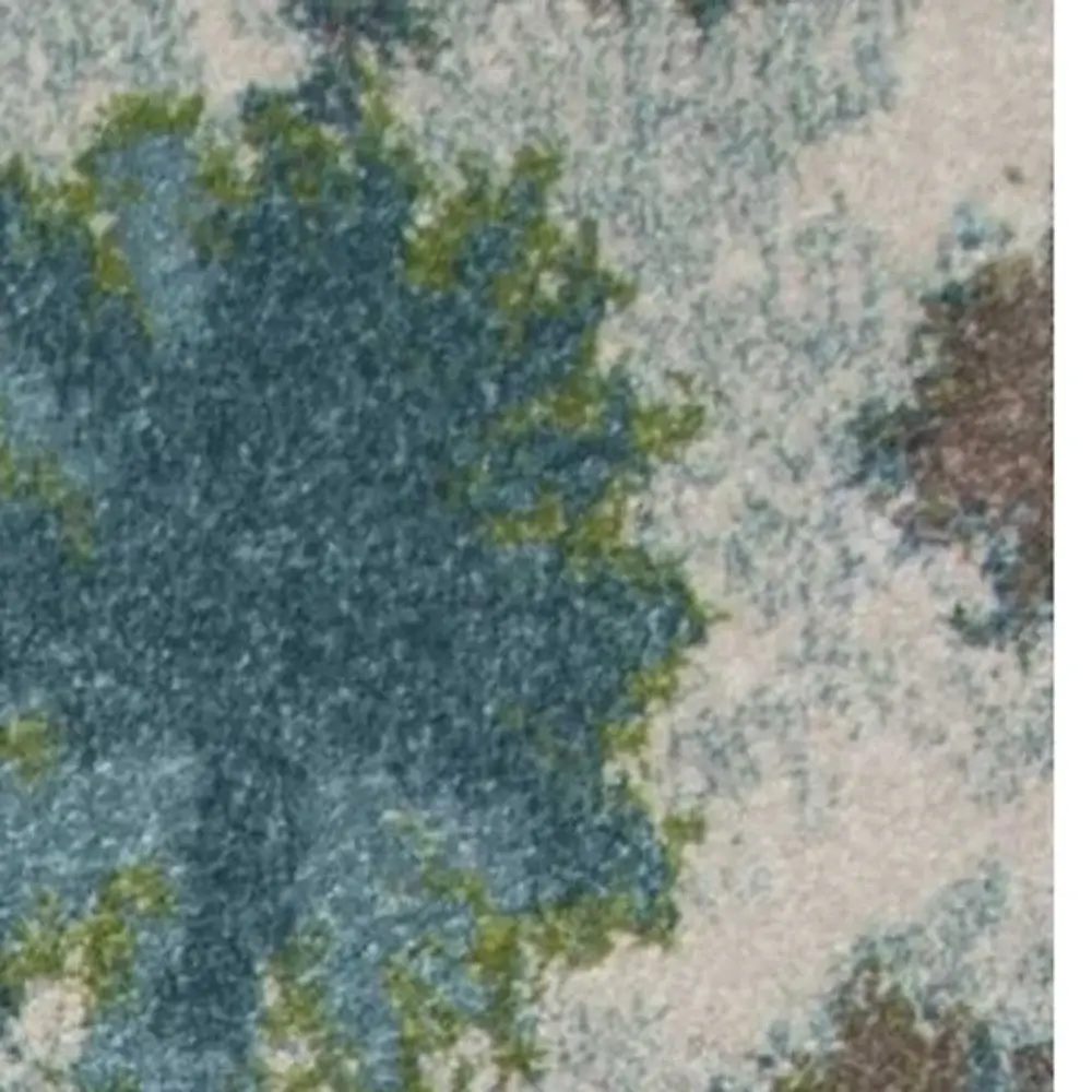3' X 5' Teal Floral Vines Area Rug - Image 7