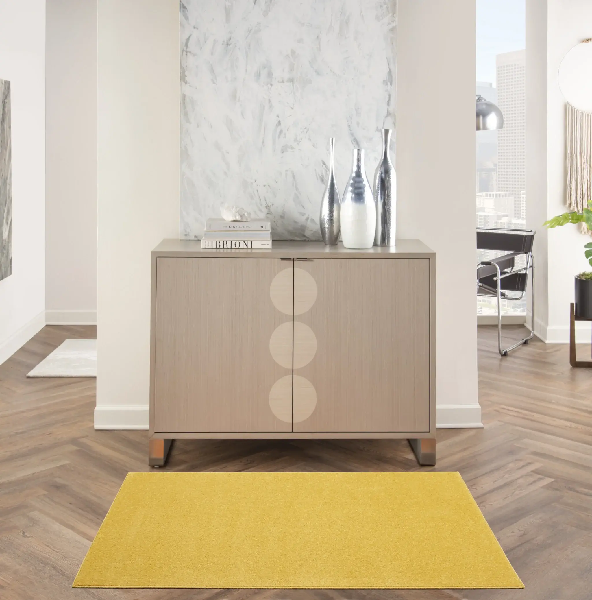 3' X 5' Yellow Non Skid Indoor Outdoor Area Rug - Image 6