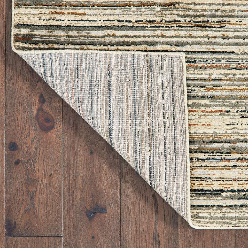 3' X 6' Ivory Sage Abtract Lines Indoor Area Rug - Image 6