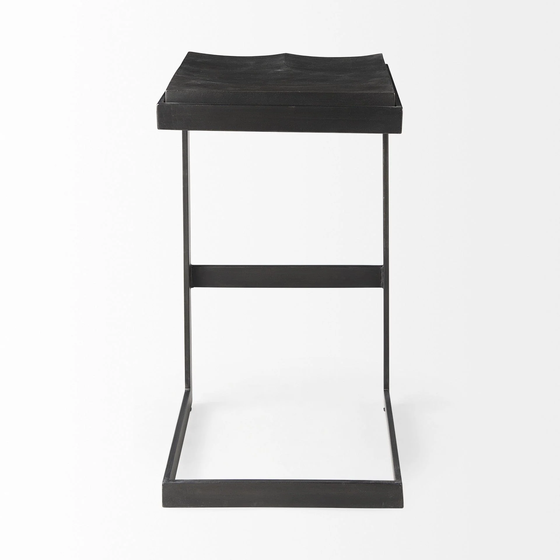 30" Black Solid and Manufactured Wood Backless Bar Height Bar Chair - Image 5