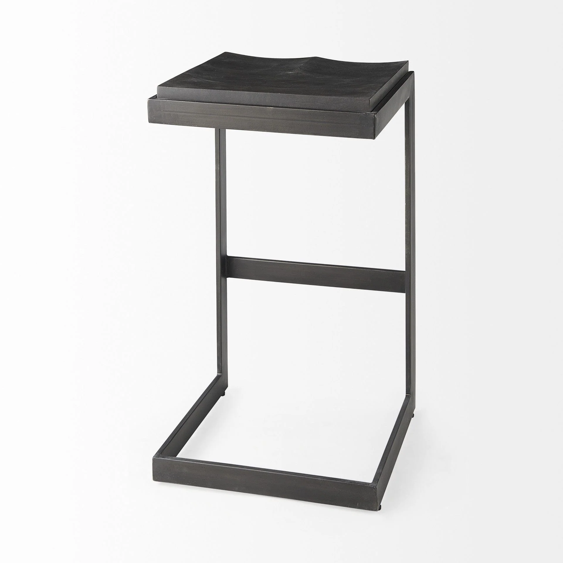 30" Black Solid and Manufactured Wood Backless Bar Height Bar Chair - Image 6