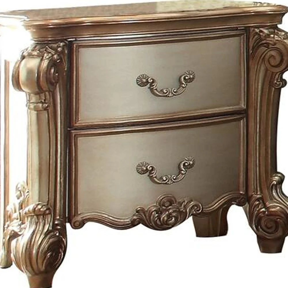30" Bone Two Drawers Nightstand - Image 6