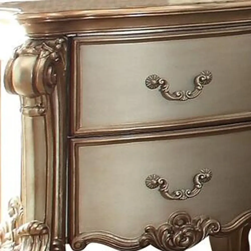 30" Bone Two Drawers Nightstand - Image 7