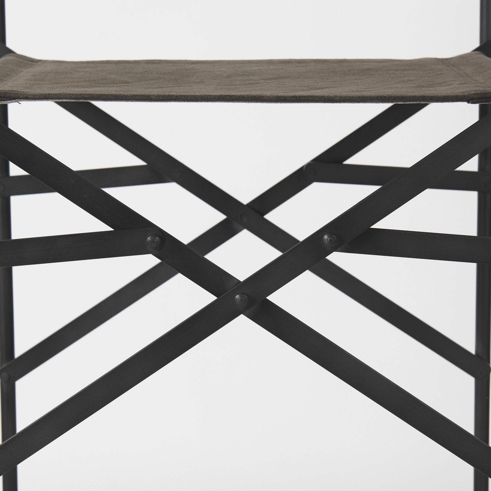 30" Brown And Black Leather And Metal Bar Chair - Image 8