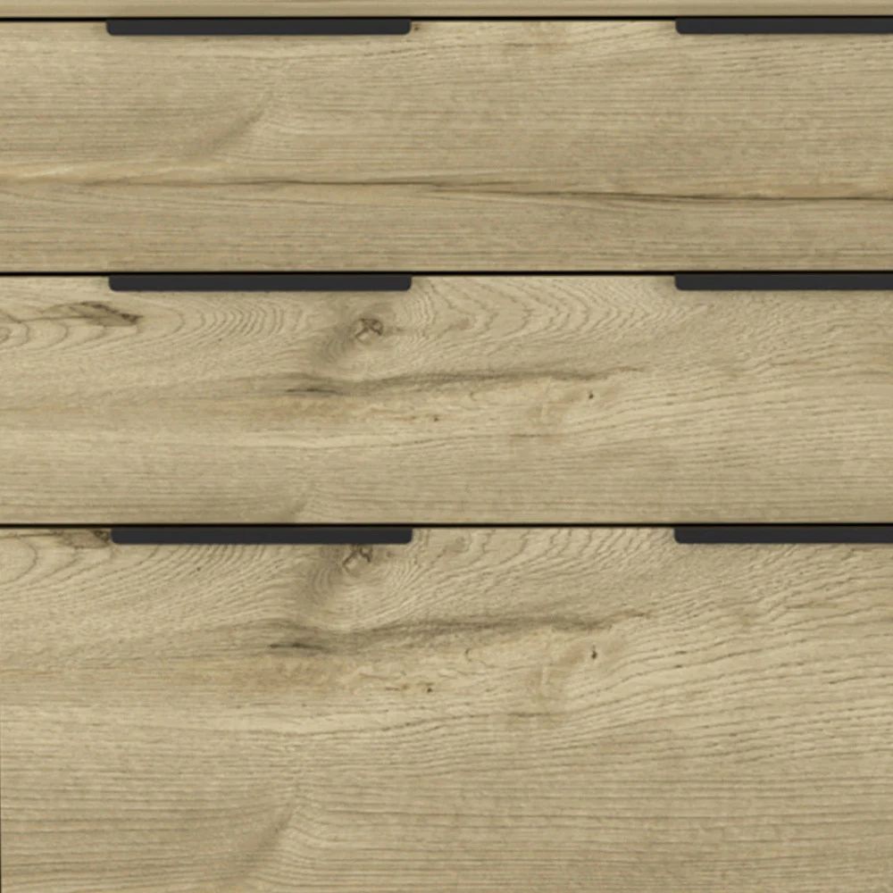 30" Brown and Black Three Drawer Dresser - Image 4