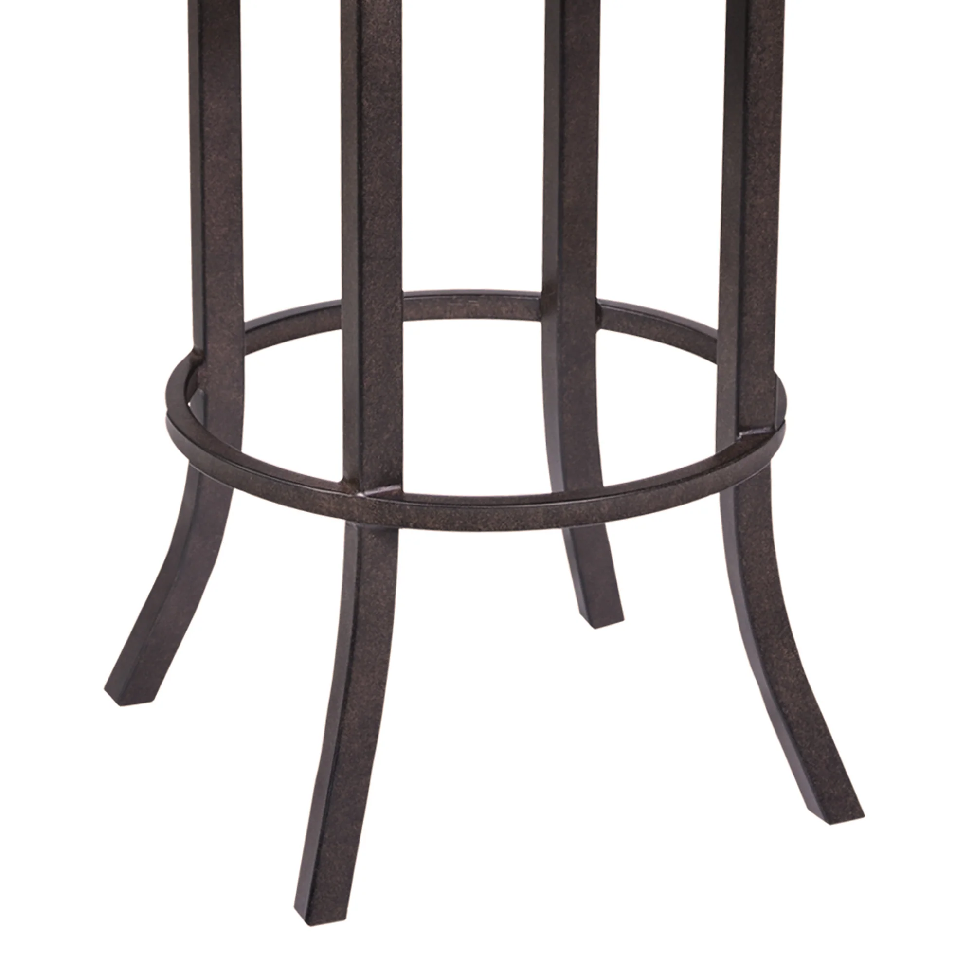 30" Brown Faux Leather And Iron Bar Height Bar Chair - Image 5
