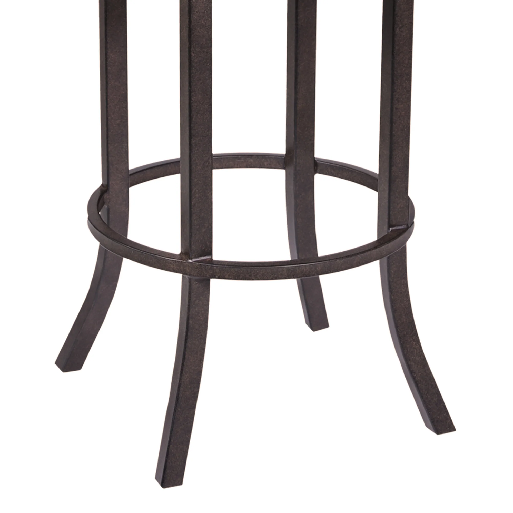 30" Brown Faux Leather And Iron Bar Height Bar Chair - Image 5