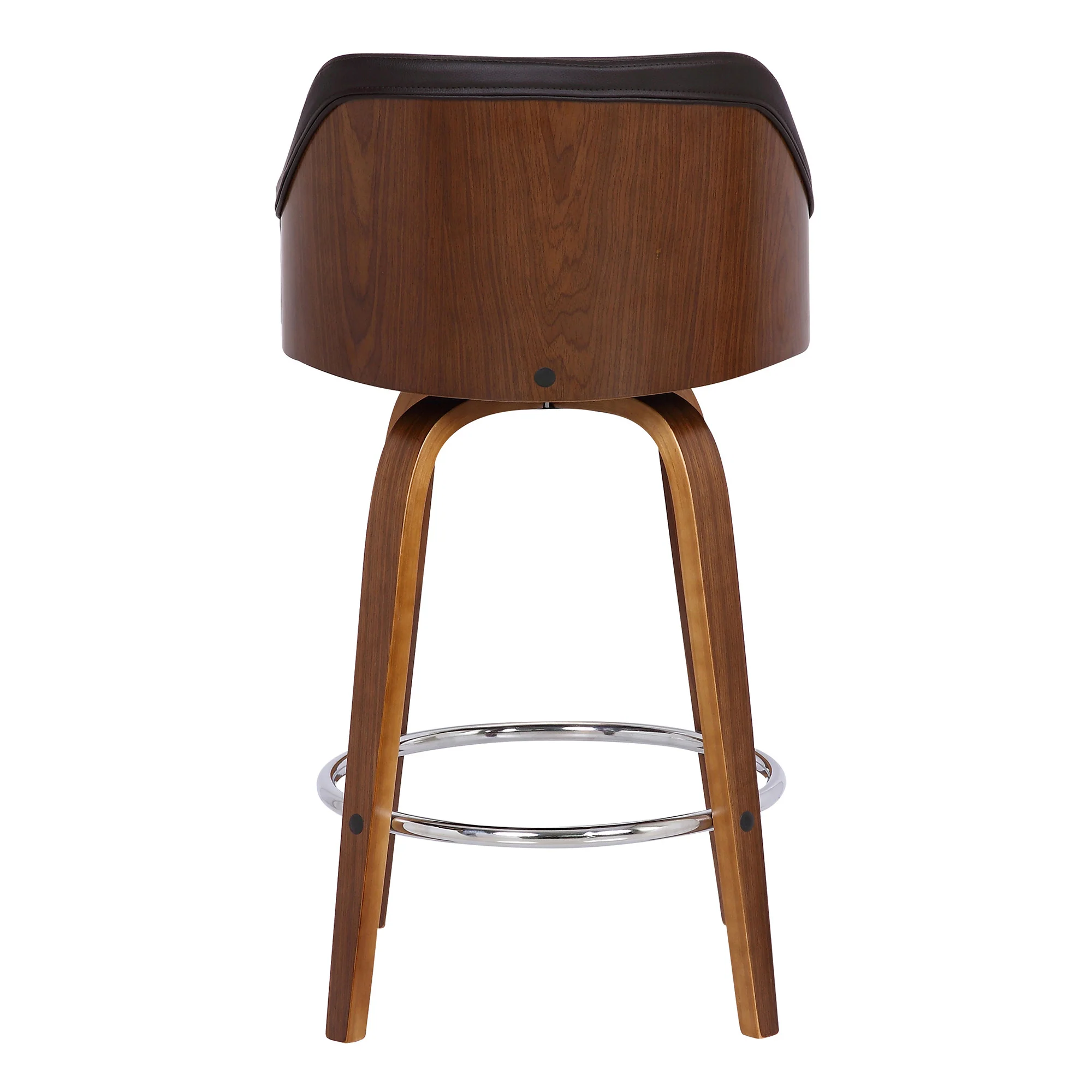 30" Brown Iron Swivel Low Back Bar Height Bar Chair - Image 6