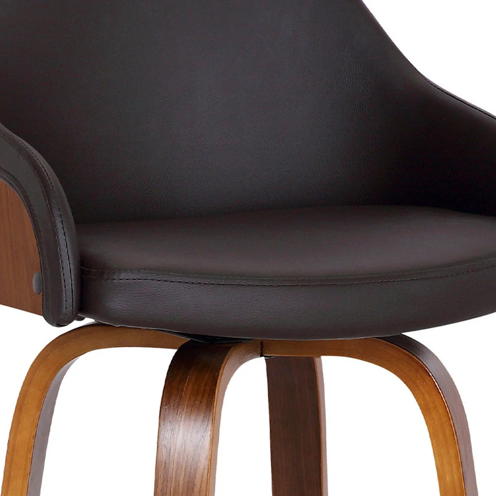 30" Brown Iron Swivel Low Back Bar Height Bar Chair - Image 7