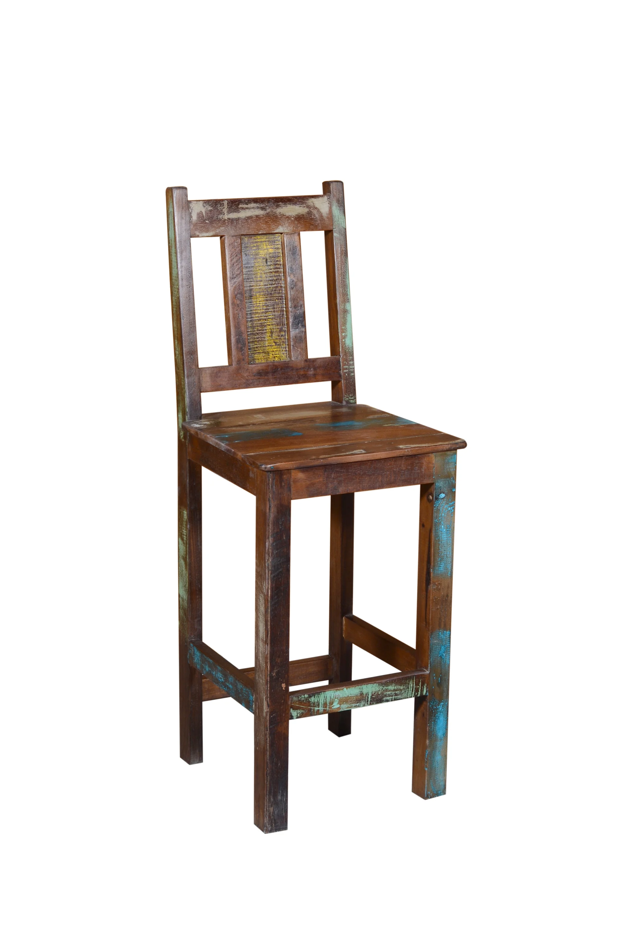 30" Brown Solid Wood Bar Height Bar Chair - Image 2