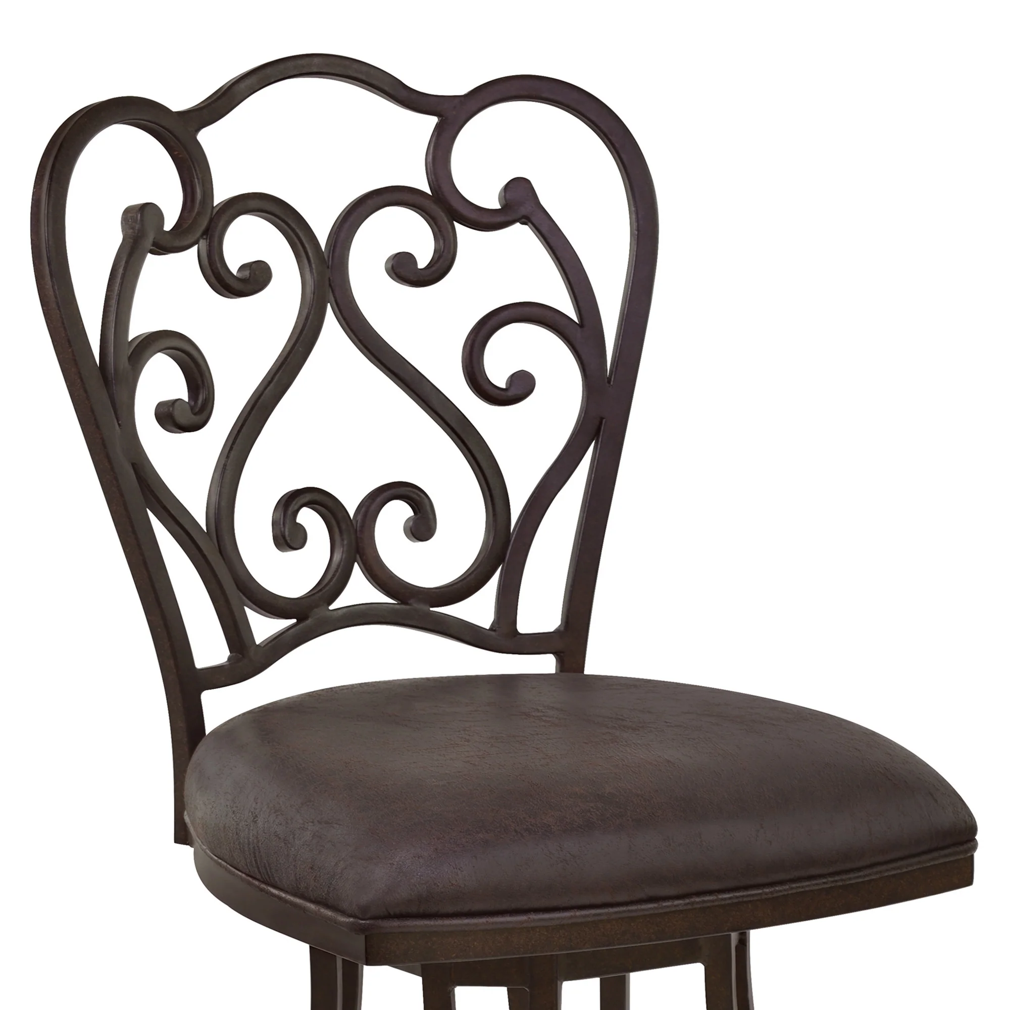 30" Espresso Iron Swivel Bar Height Bar Chair - Image 6