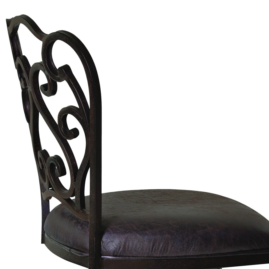 30" Espresso Iron Swivel Bar Height Bar Chair - Image 7