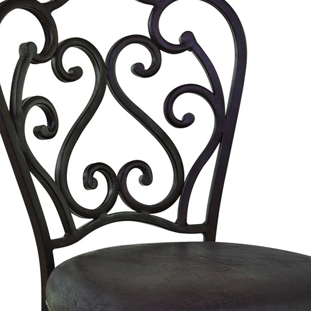 30" Espresso Iron Swivel Bar Height Bar Chair - Image 9