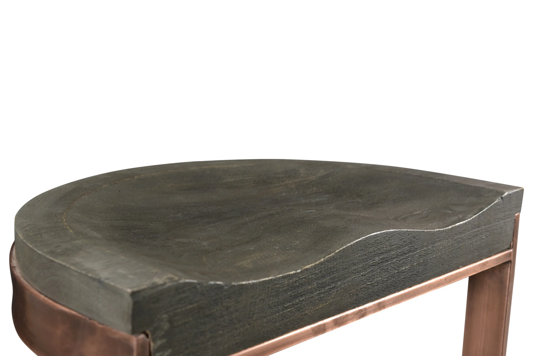 30" Gray And Copper Iron Backless Bar Height Bar Chair - Image 5
