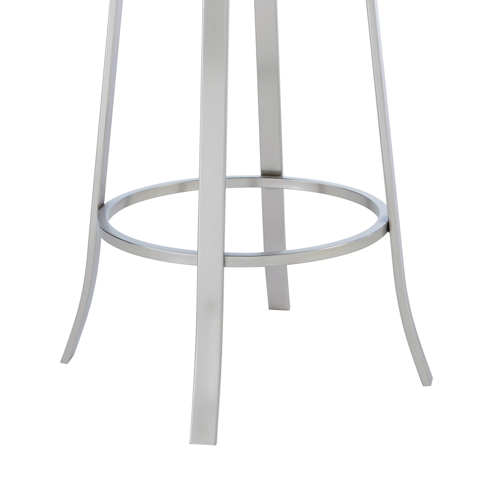 30" Gray And Silver Iron Swivel Bar Height Bar Chair - Image 4