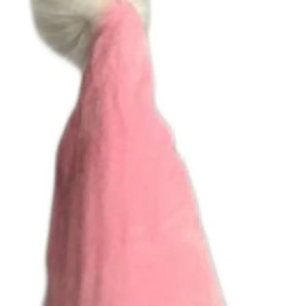 30" Pink and White Fabric Sitting Gnome - Image 3