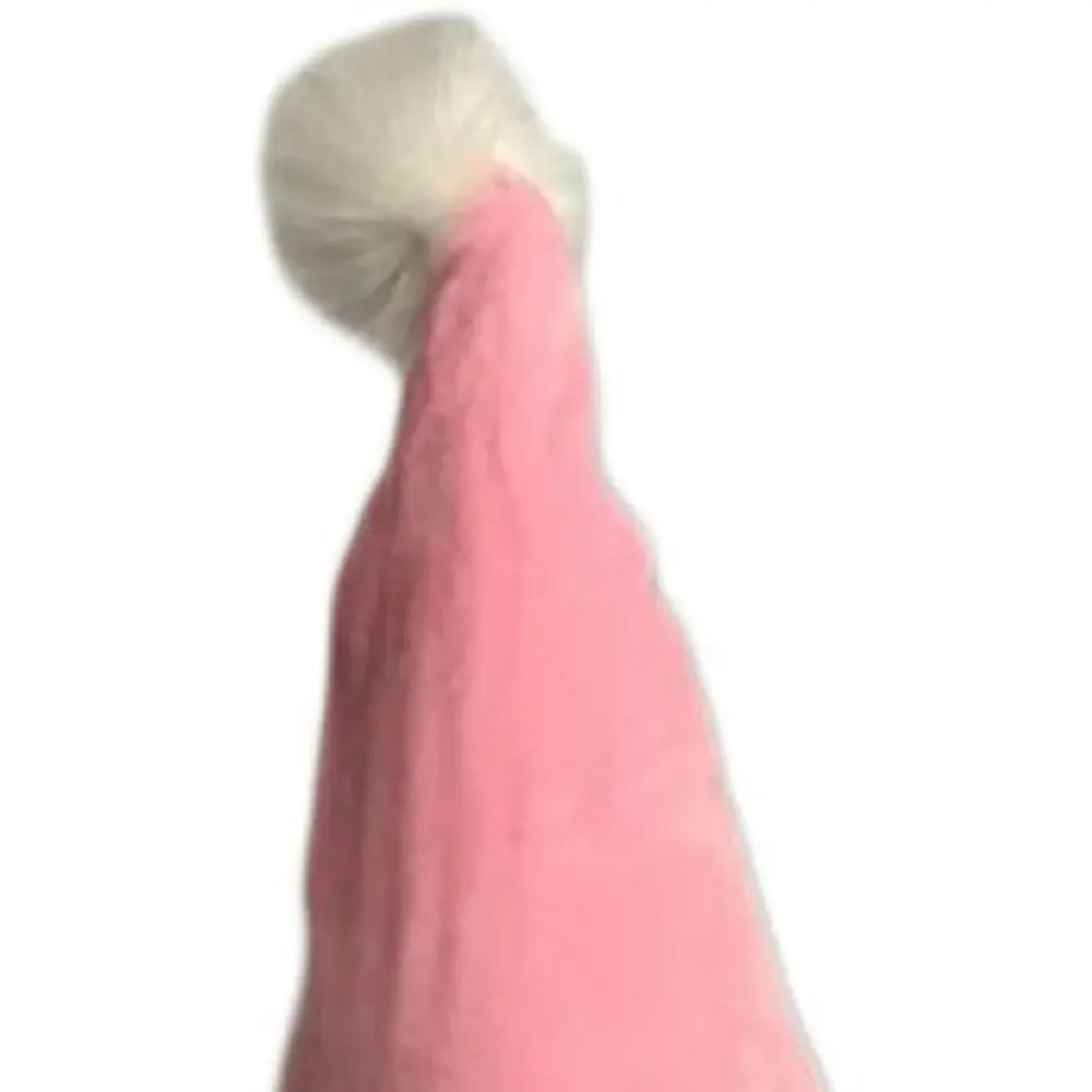 30" Pink and White Fabric Sitting Gnome - Image 4