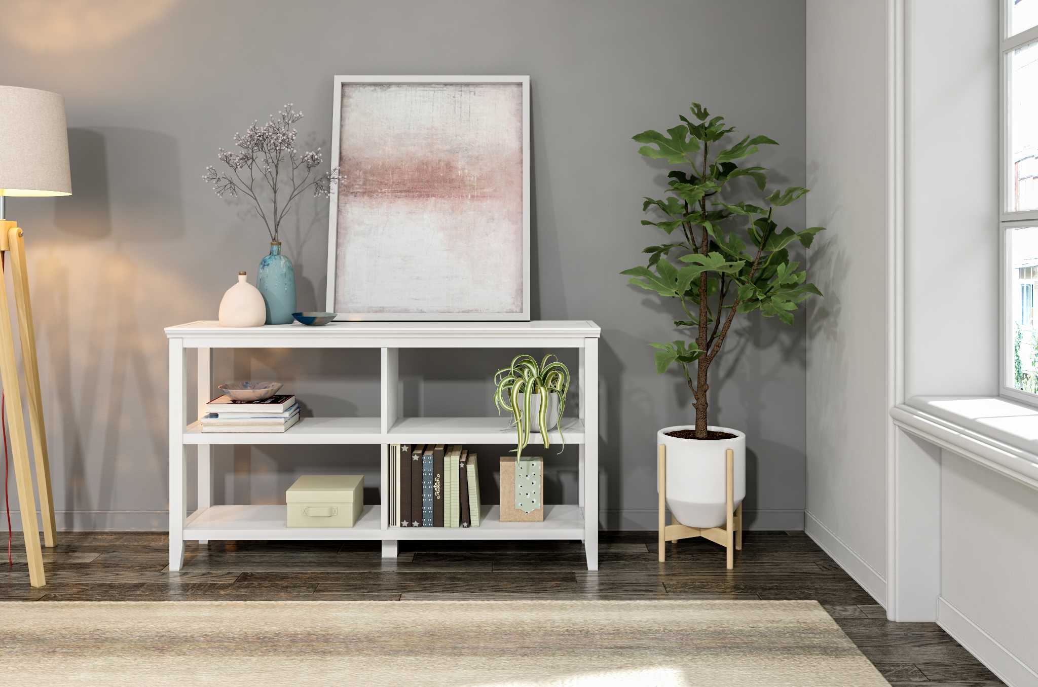 30" White Open Bookcase With Two Shelves - Image 6