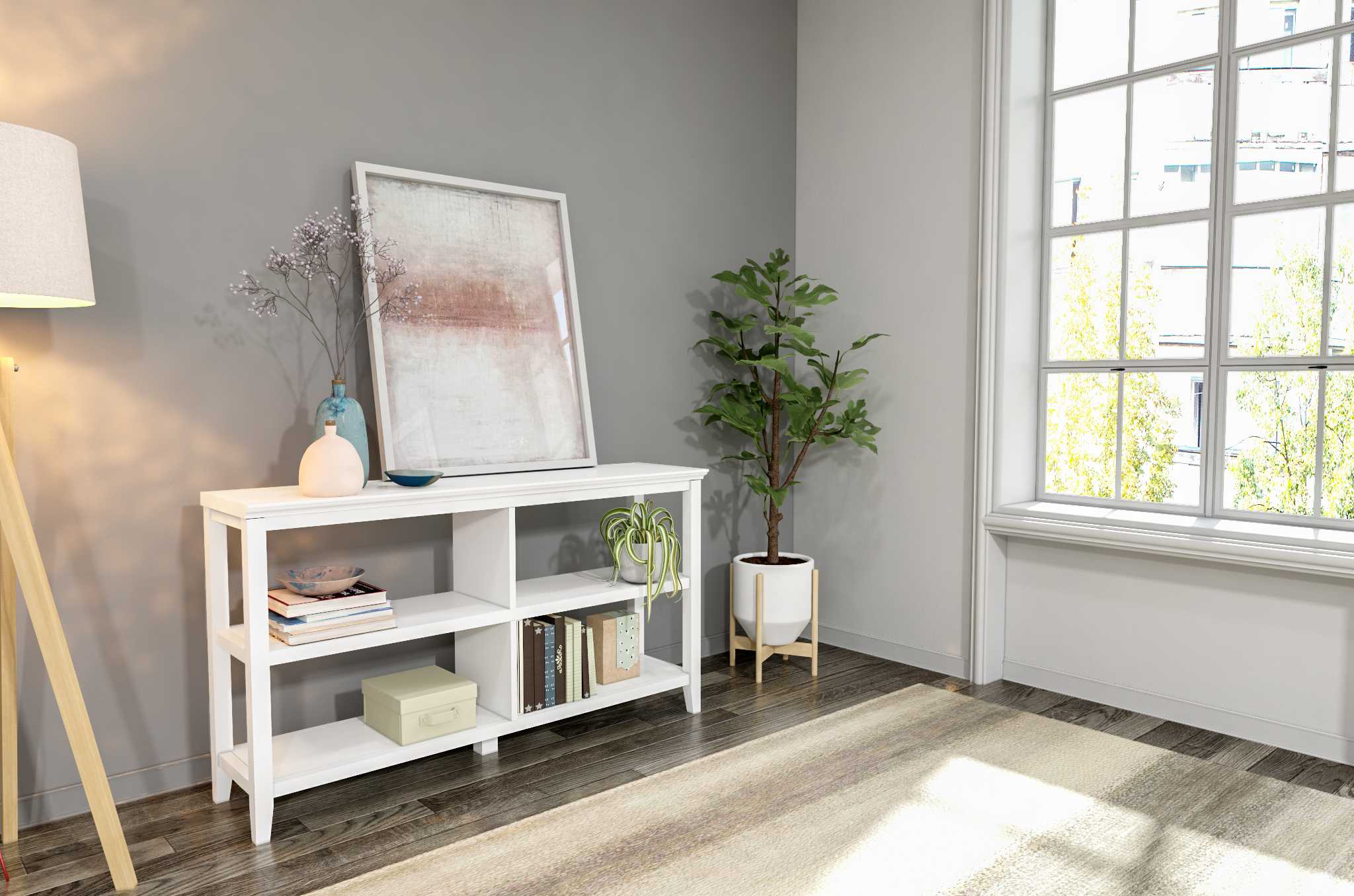 30" White Open Bookcase With Two Shelves - Image 7