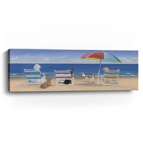 30" x 10" Dogs Perfect Beach Day Canvas Wall Art - Image 4