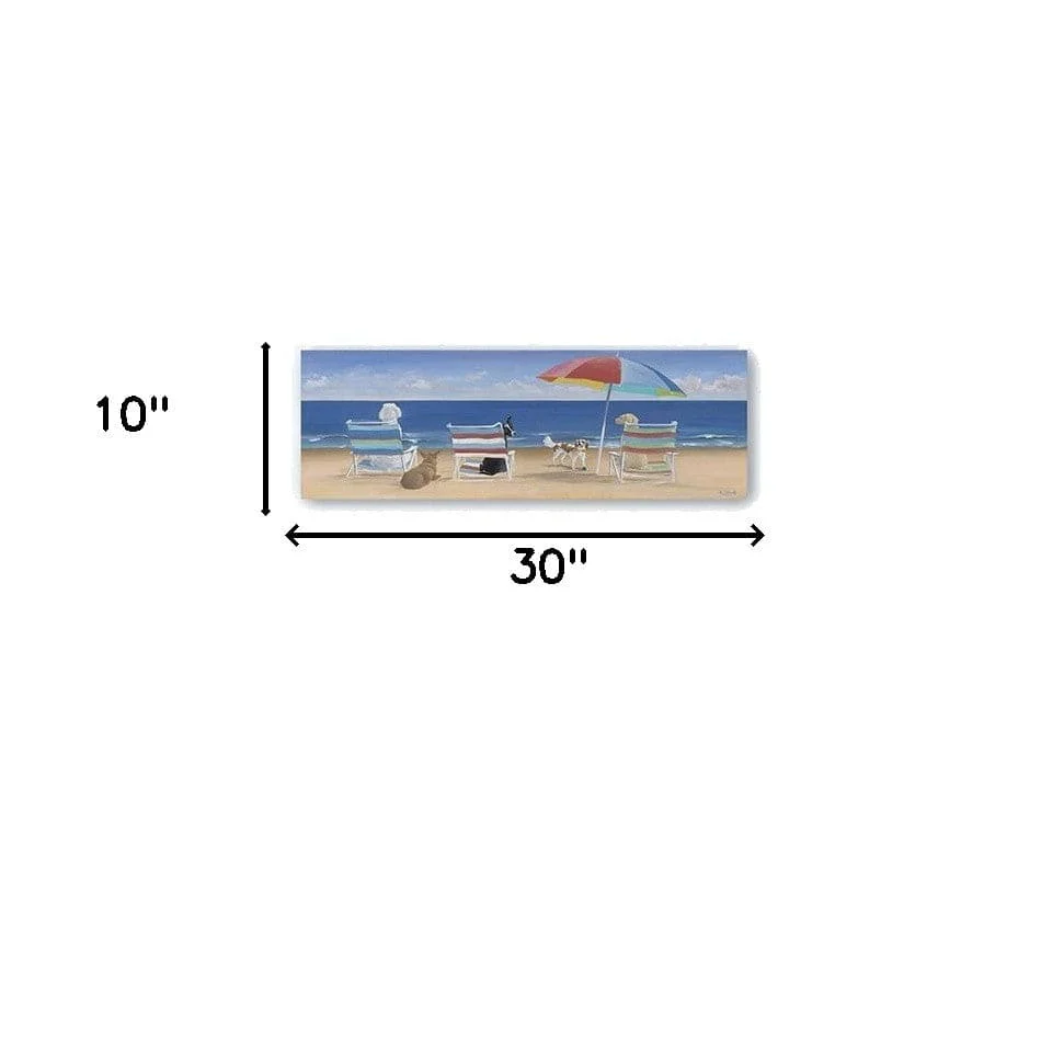 30" x 10" Dogs Perfect Beach Day Canvas Wall Art - Image 5