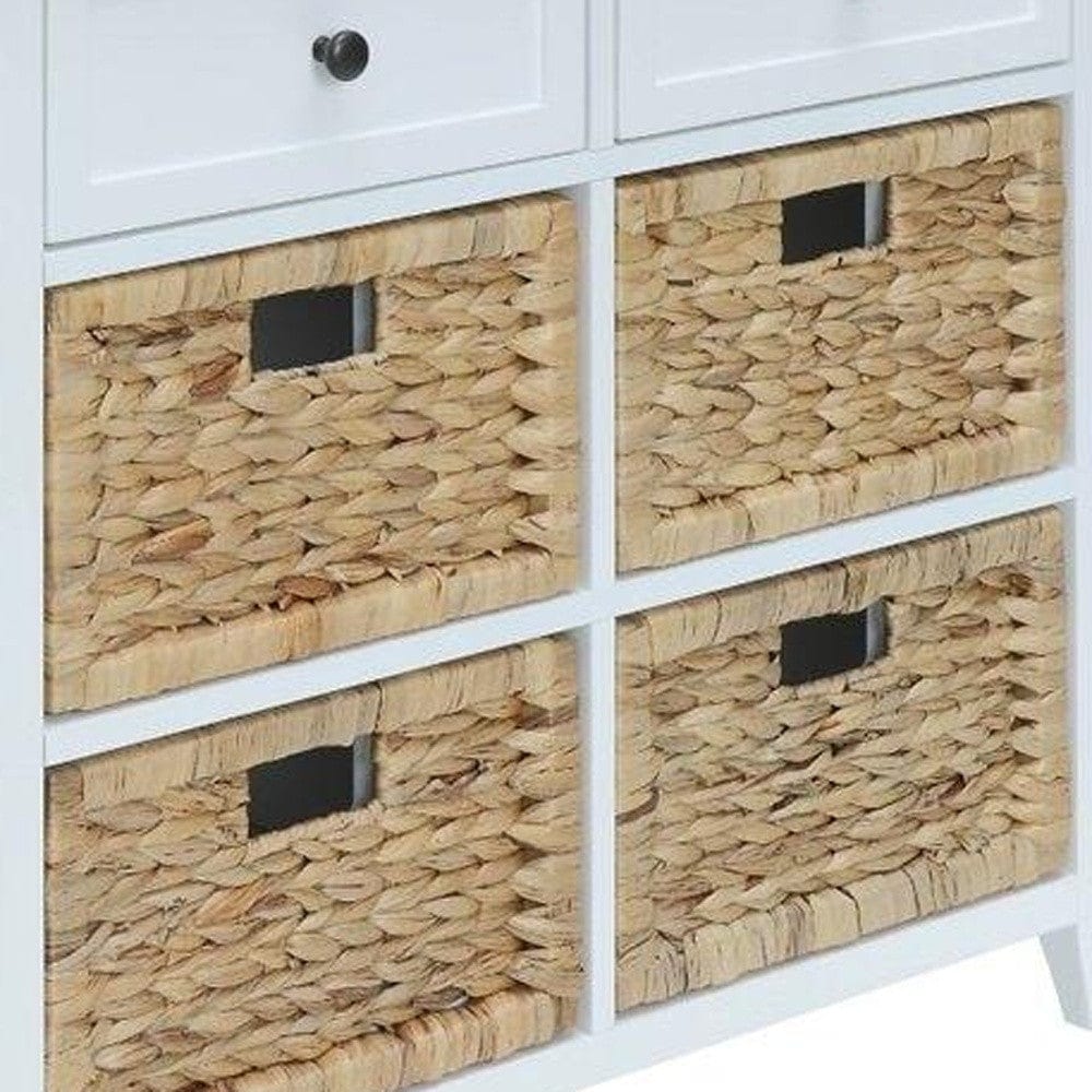 30" X 13" X 28" White Wood Veneer 6 Drawers Accent Chest - Image 6