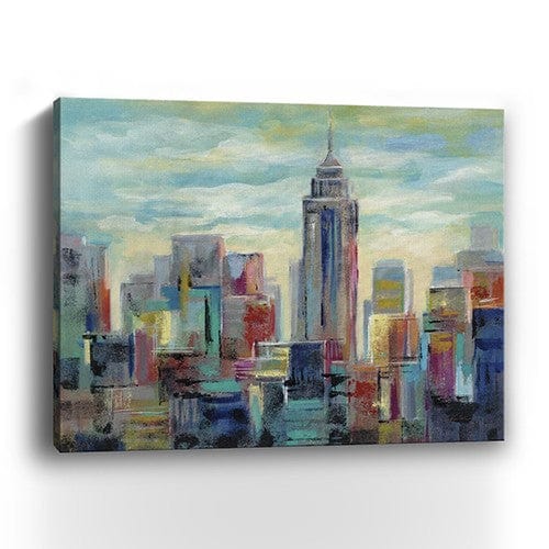 30" x 24" Vibrant NYC Skyline Canvas Wall Art - Image 2