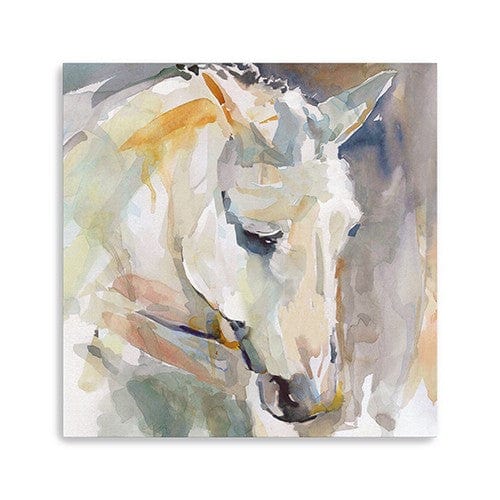 30" x 30" Abstract Watercolor Horse Canvas Wall Art - Image 2
